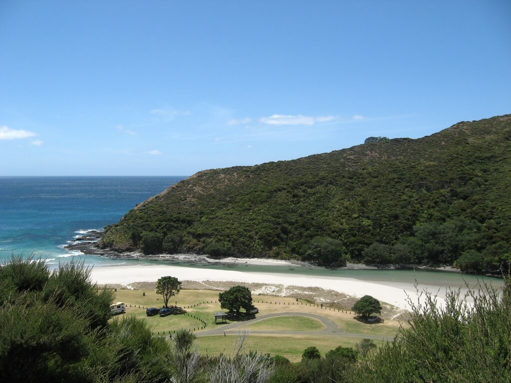 Area di campeggio DOC a Kapowairua Spirits Bay in Nuova Zelanda